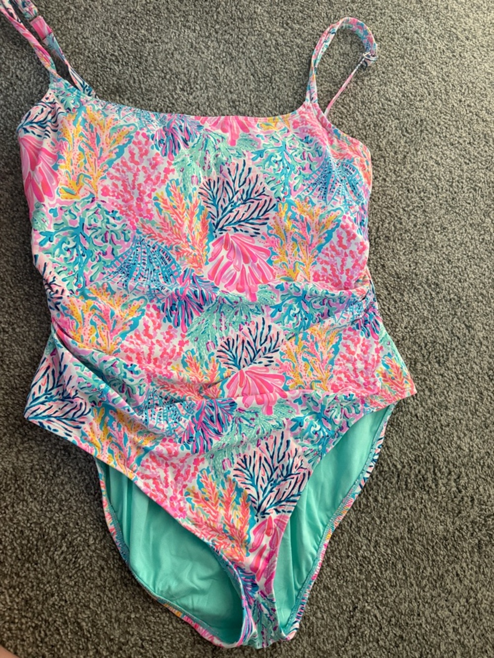 Lilly Pulitzer Pink Tropical Coral Reef One-Piece Swimsuit